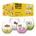 Hello Kitty and Friends Hello Sippy Stemless Glasses Set of 4