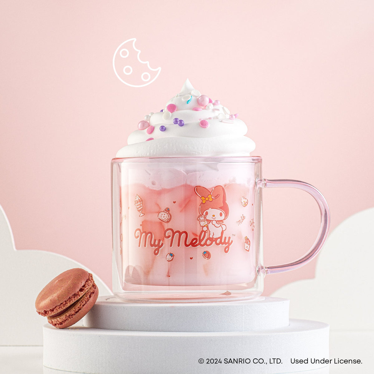 My Melody Double Wall Glass Coffee Mug, 13.5 Oz by JoyJolt