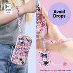 Kuromi Beaded Charm Phone Wrist Strap, Lolita Version