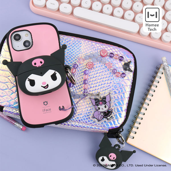 Kuromi Beaded Charm Phone Wrist Strap, Lolita Version
