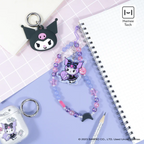 Kuromi Beaded Charm Phone Wrist Strap, Lolita Version