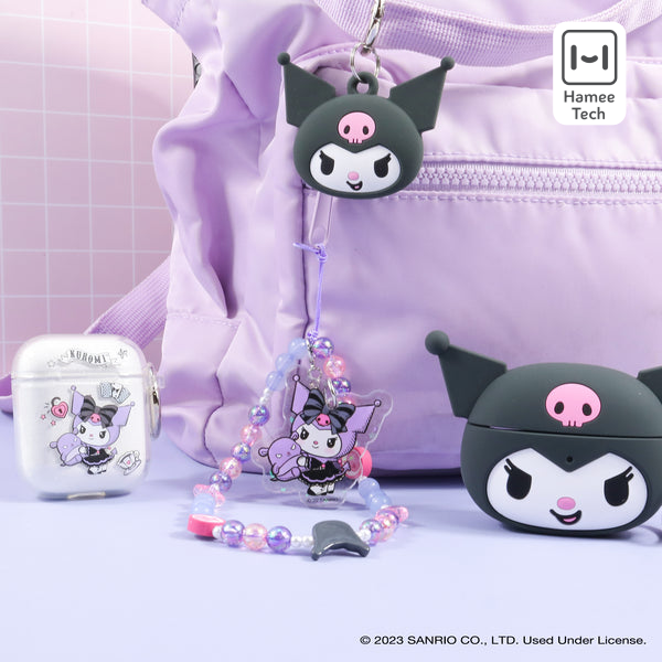 Kuromi Beaded Charm Phone Wrist Strap, Lolita Version