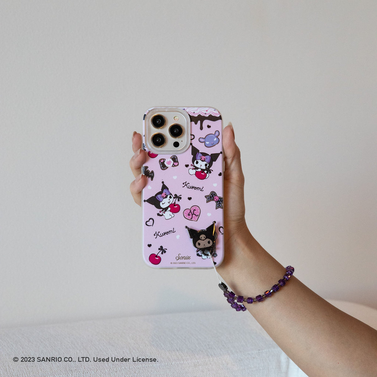 Kuromi Beaded Phone Wristlet by Sonix