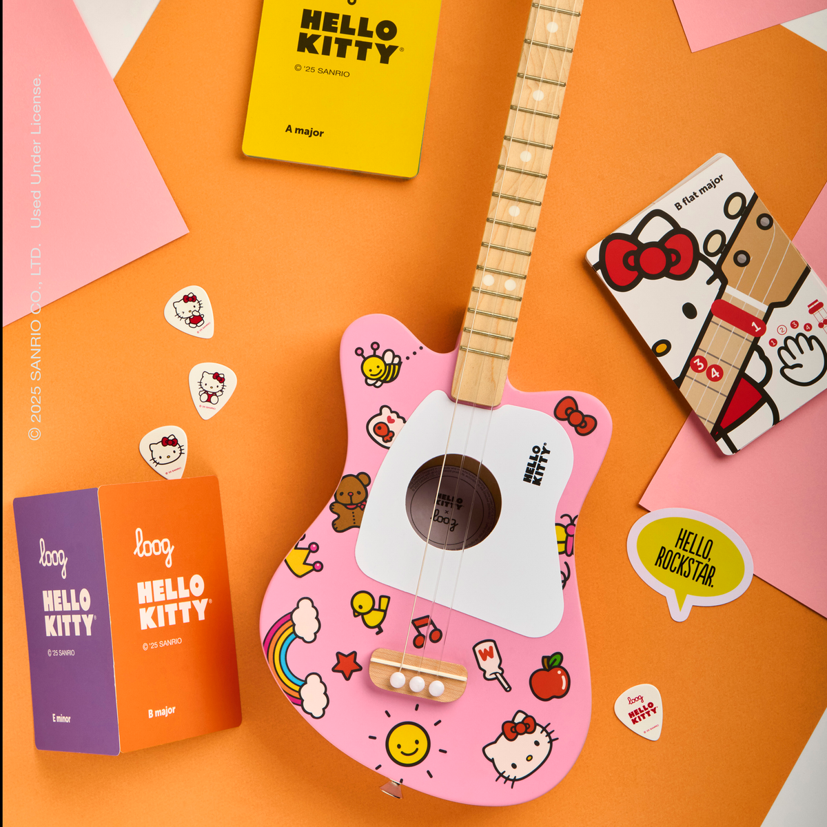Hello Kitty x Loog Pink Kids Mini Acoustic Guitar