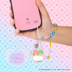 Little Twin Stars Beaded Phone Charm Wrist Lanyard Strap