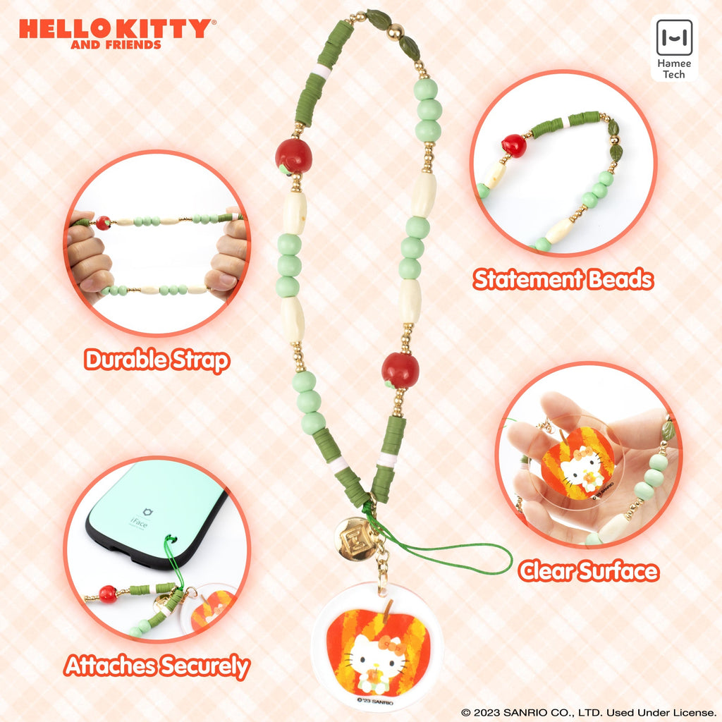 Hello Kitty Apple Beaded Charm Phone Wrist Strap
