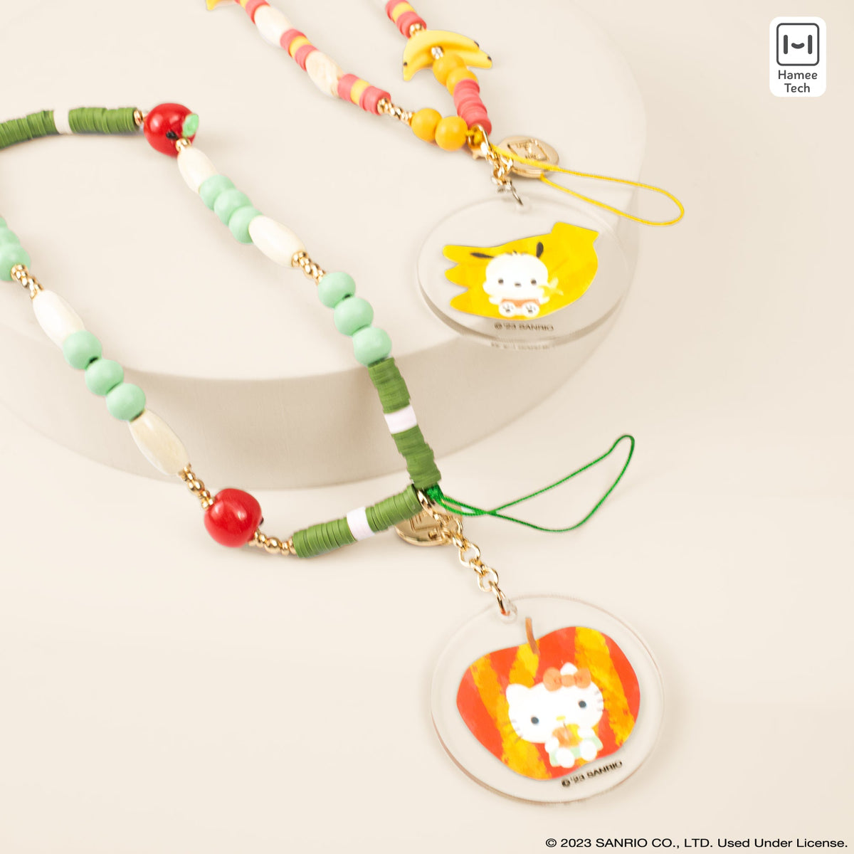 Hello Kitty Apple Beaded Charm Phone Wrist Strap