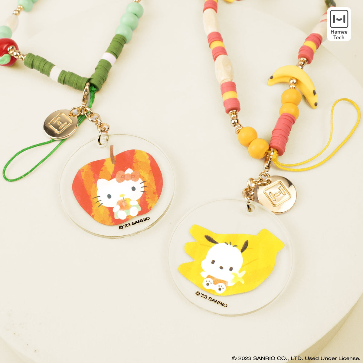 Pochacco Banana Beaded Charm Phone Wrist Strap