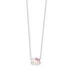Hello Kitty 925 Sterling Silver Enamel Bow Necklace