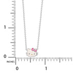 Hello Kitty 925 Sterling Silver Enamel Bow Necklace