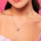 Hello Kitty 18 Inch Gold Plated Face Pave 3D Necklace