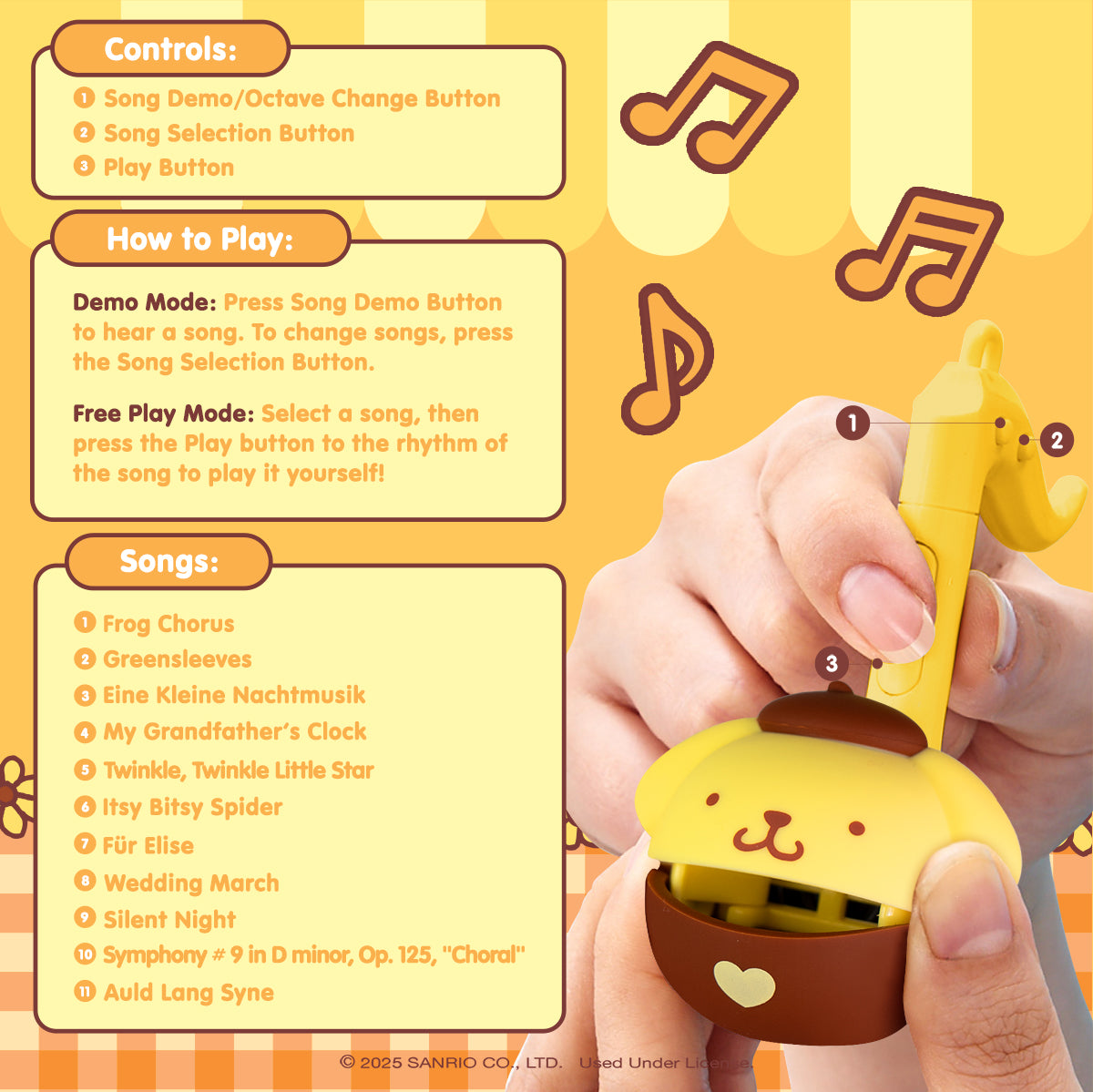 Pompompurin Mini Otamatone Melody Charm, Special Edition
