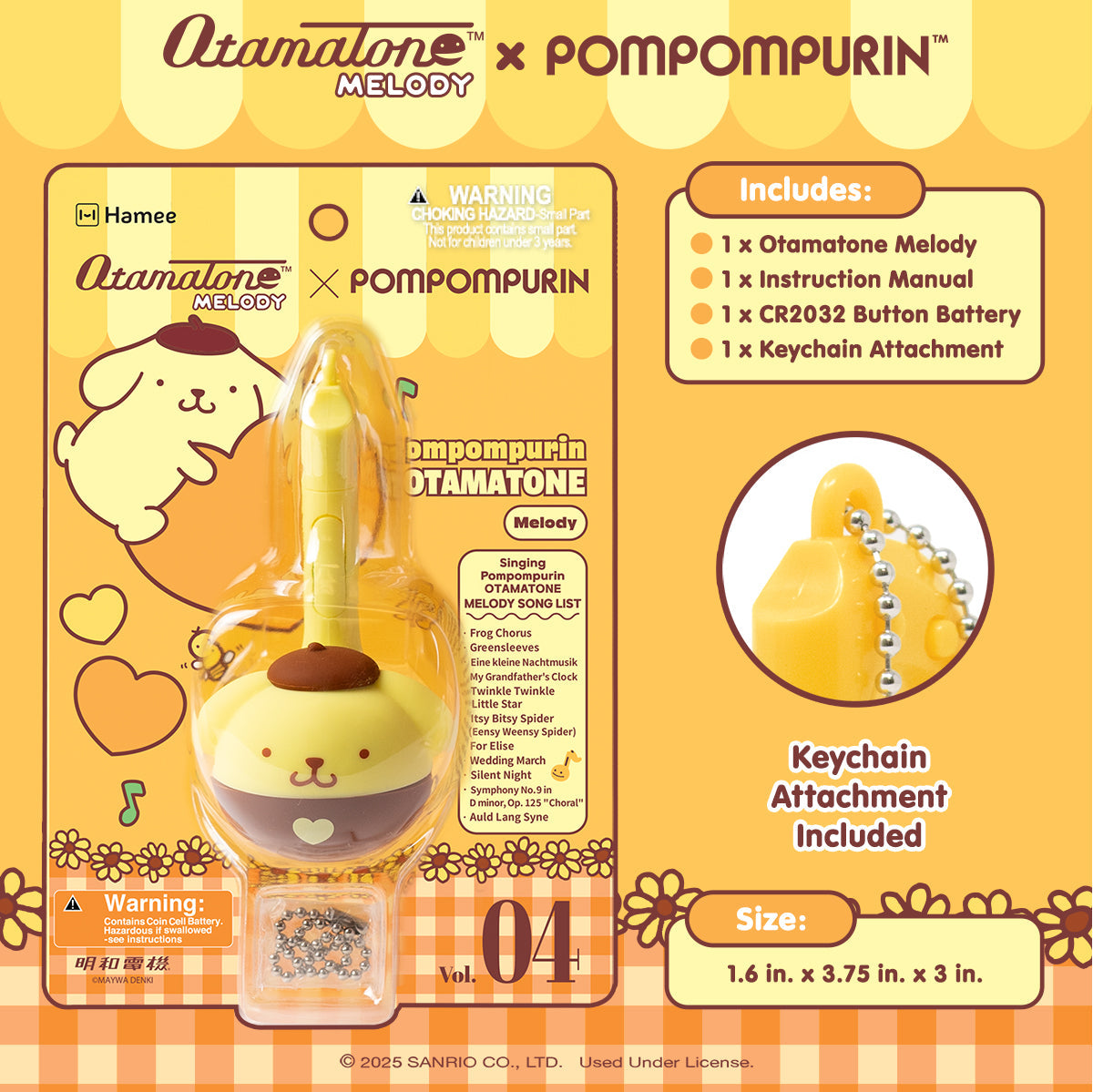 Pompompurin Mini Otamatone Melody Charm, Special Edition
