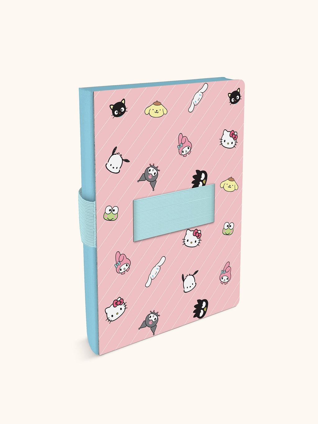 Hello Kitty And Friends Pink Pinstripe Casey Notebook With Phone Loop by Studio Oh