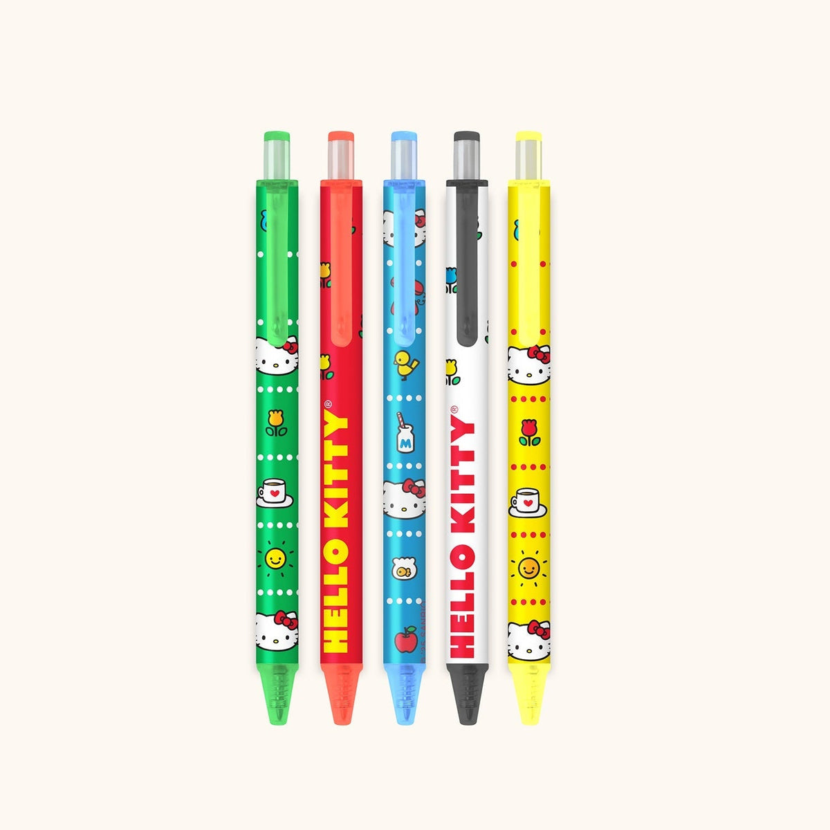 Hello Kitty x Studio Oh Retro Red Soft-Touch Gel Pens, Set of 5