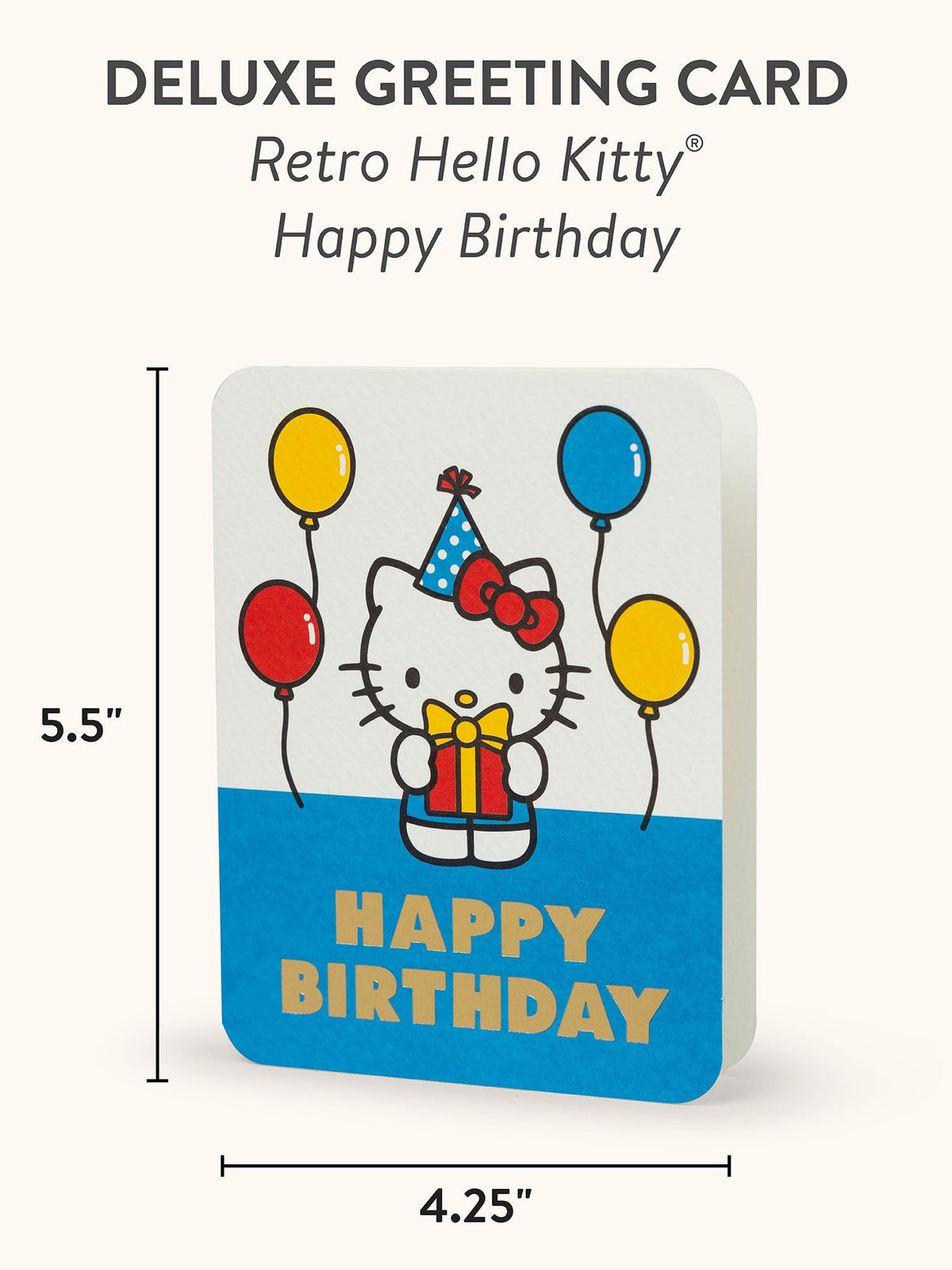 Hello Kitty Retro Red Happy Birthday Deluxe Greeting Card