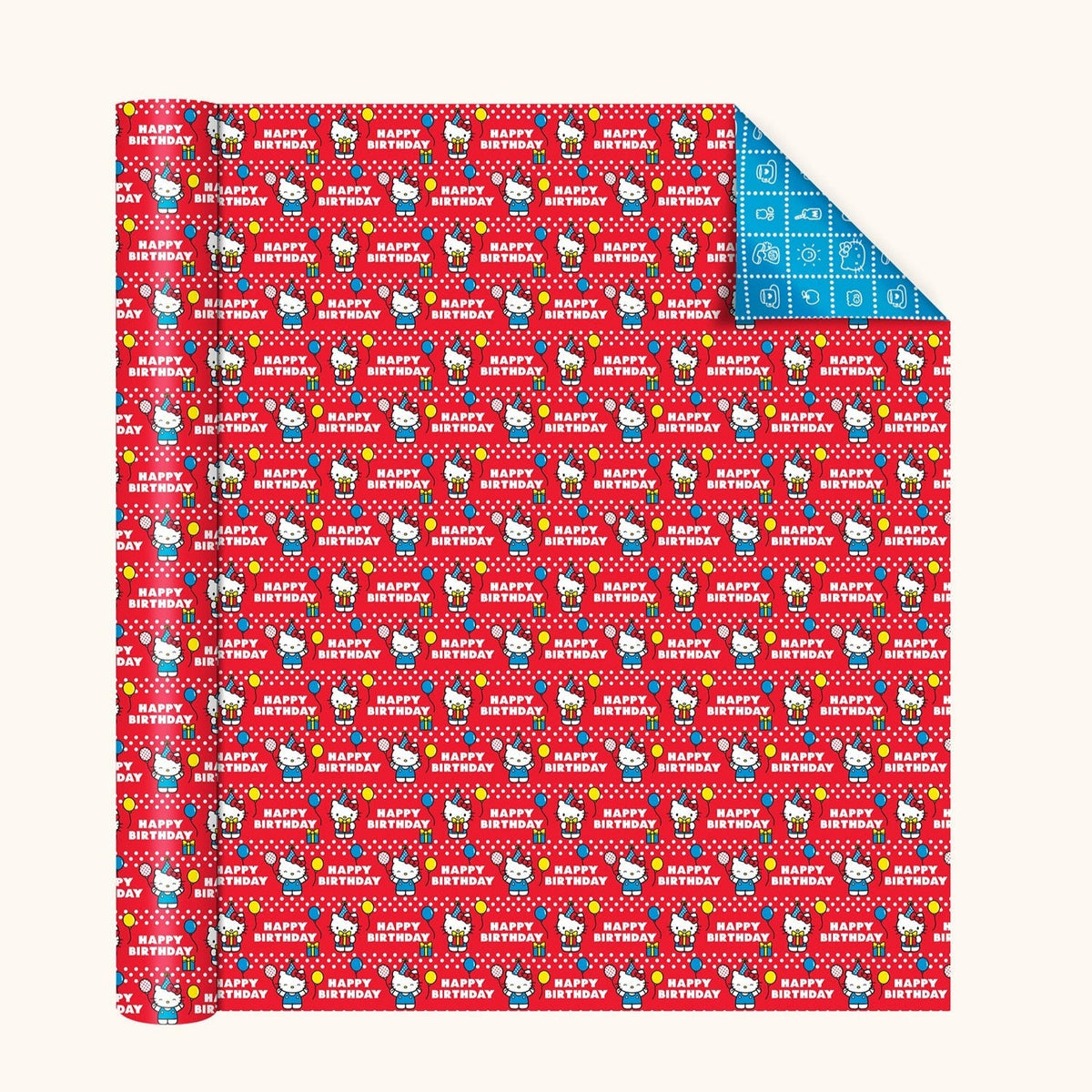 Hello Kitty Retro Red Reversible Gift Wrap Paper
