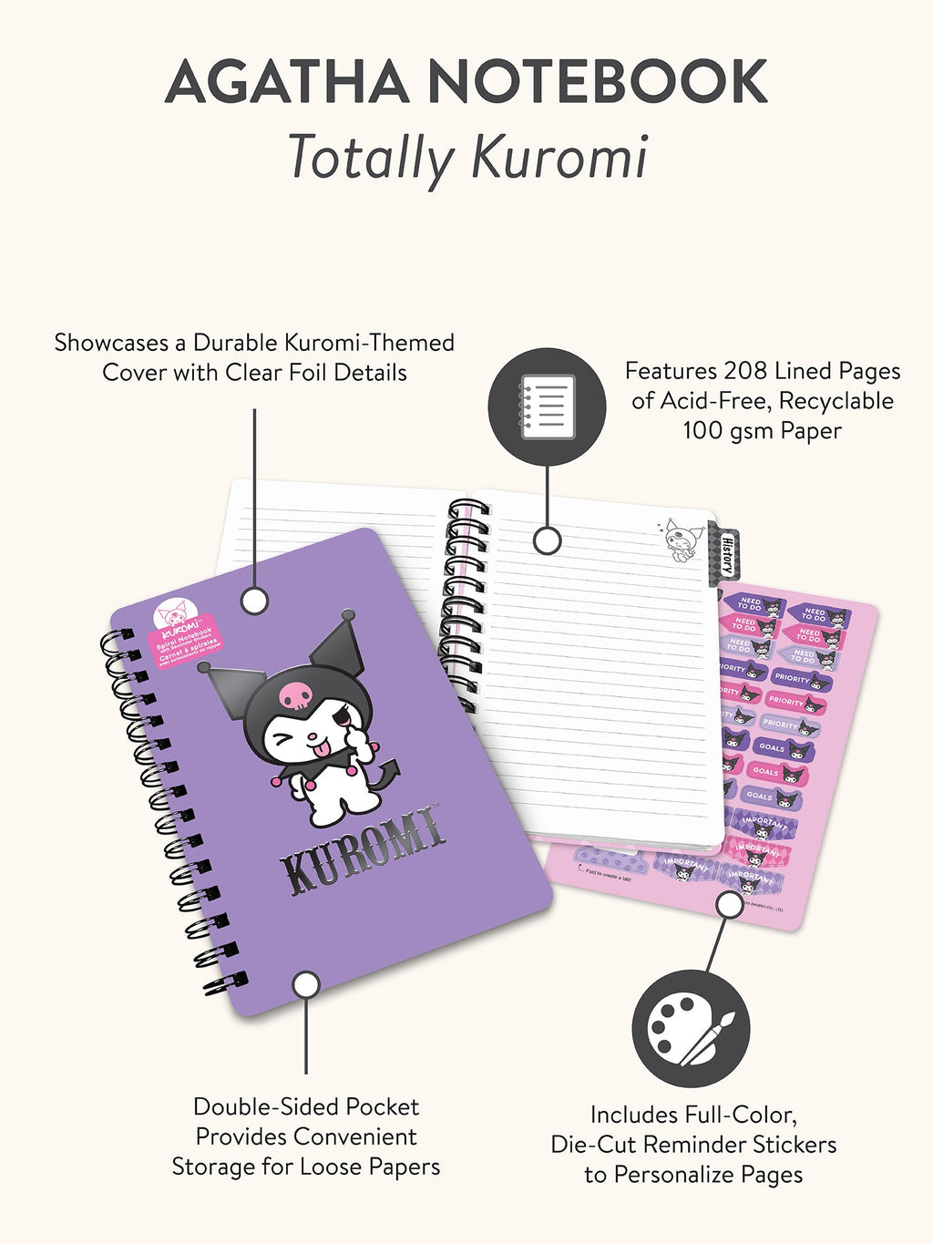 Kuromi Studio Oh! Agatha Wire-O Notebook