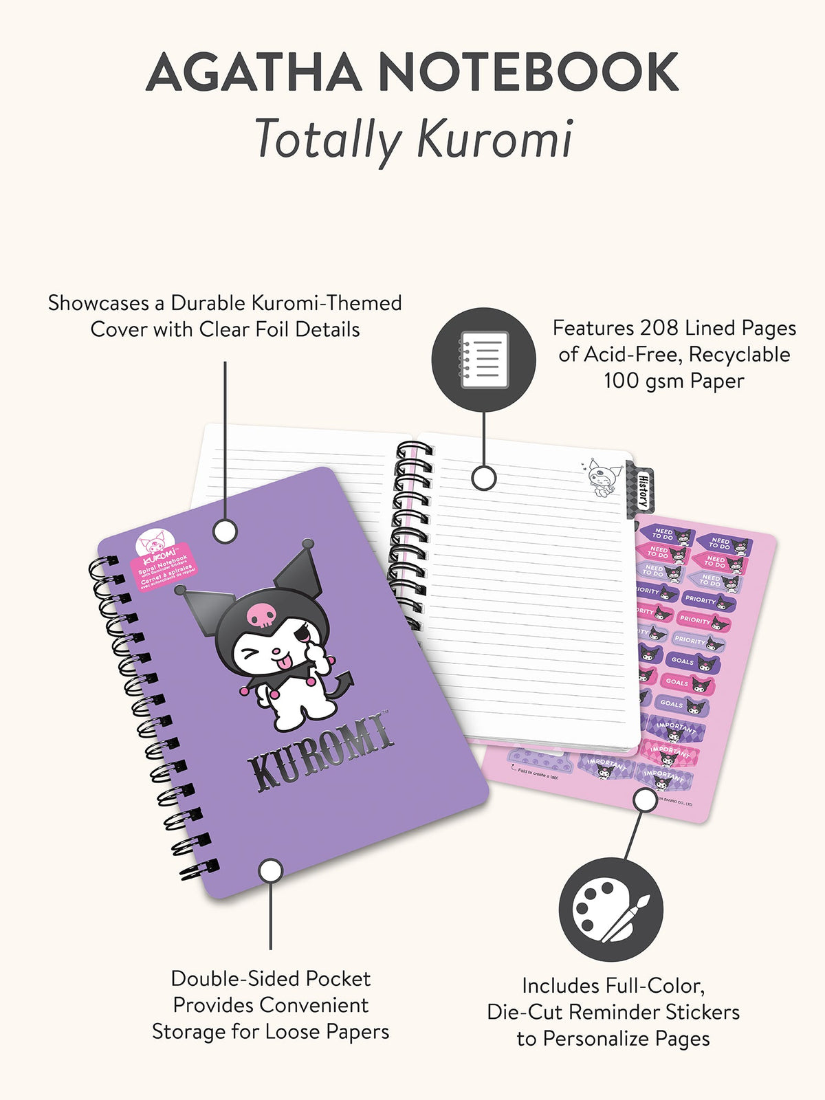 Kuromi Studio Oh! Agatha Wire-O Notebook