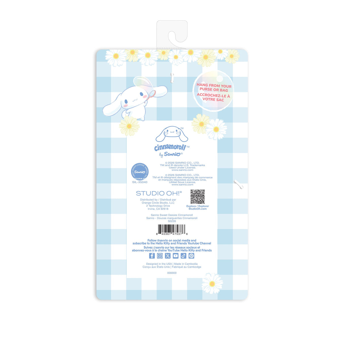 Cinnamoroll x Studio Oh Sweet Daisies Mini Notebook Keychain