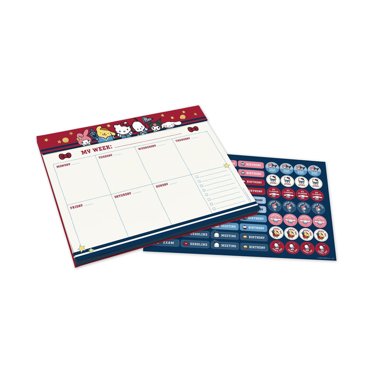 Hello Kitty and Friends Varsity Weekly Desk Pad by Studio Oh