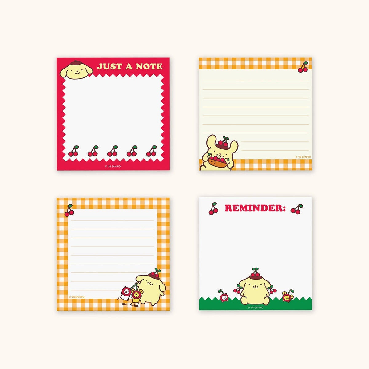 Pompompurin Cherries Mini Notepad by Studio Oh