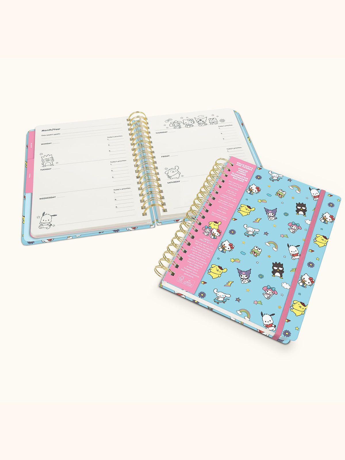 Hello Kitty and Friends Studio Oh College Letters Tri Tab Planner