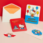 Hello Kitty Retro Red Birthday Wishes Deluxe Greeting Card