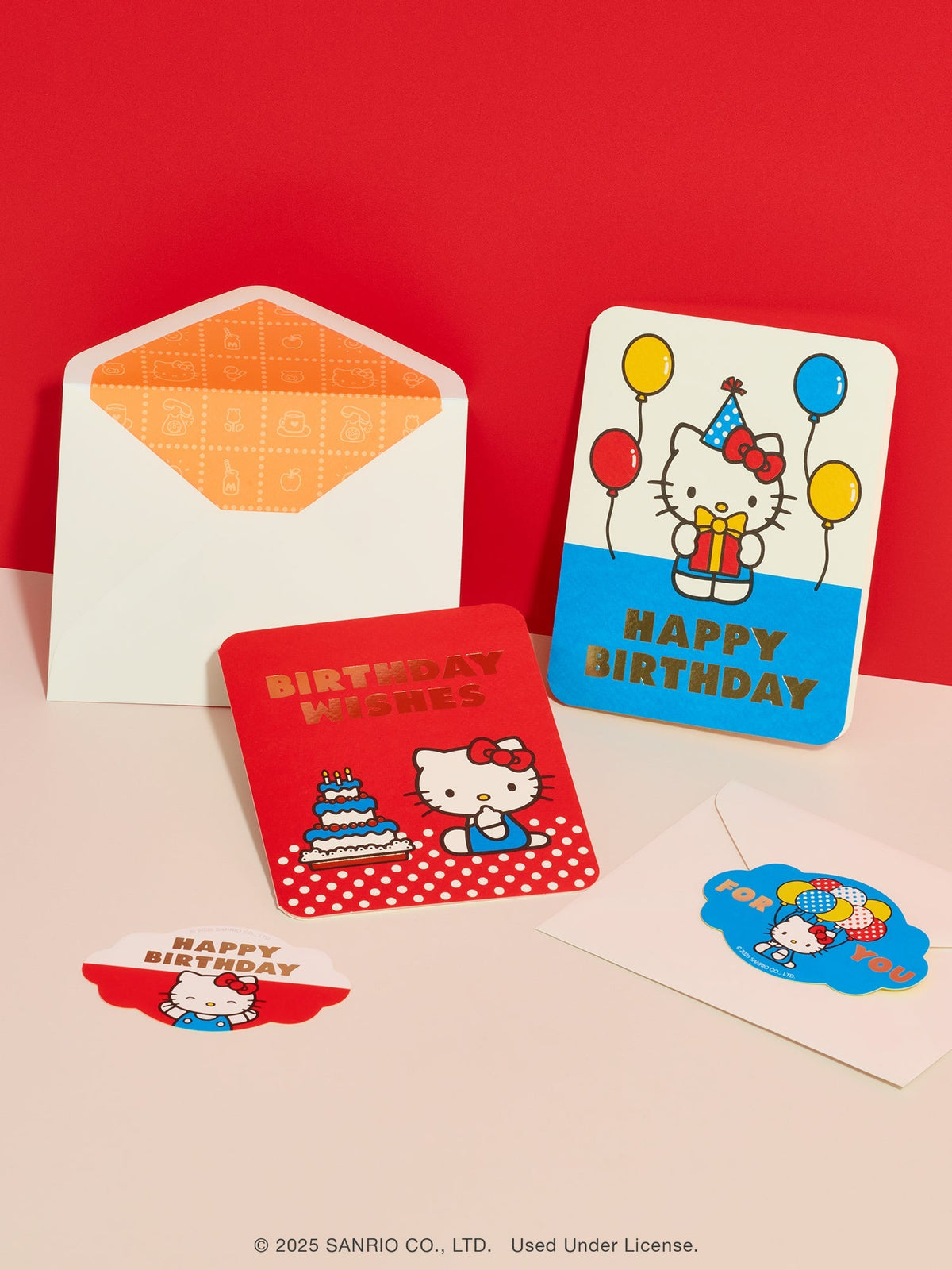 Hello Kitty Retro Red Happy Birthday Deluxe Greeting Card