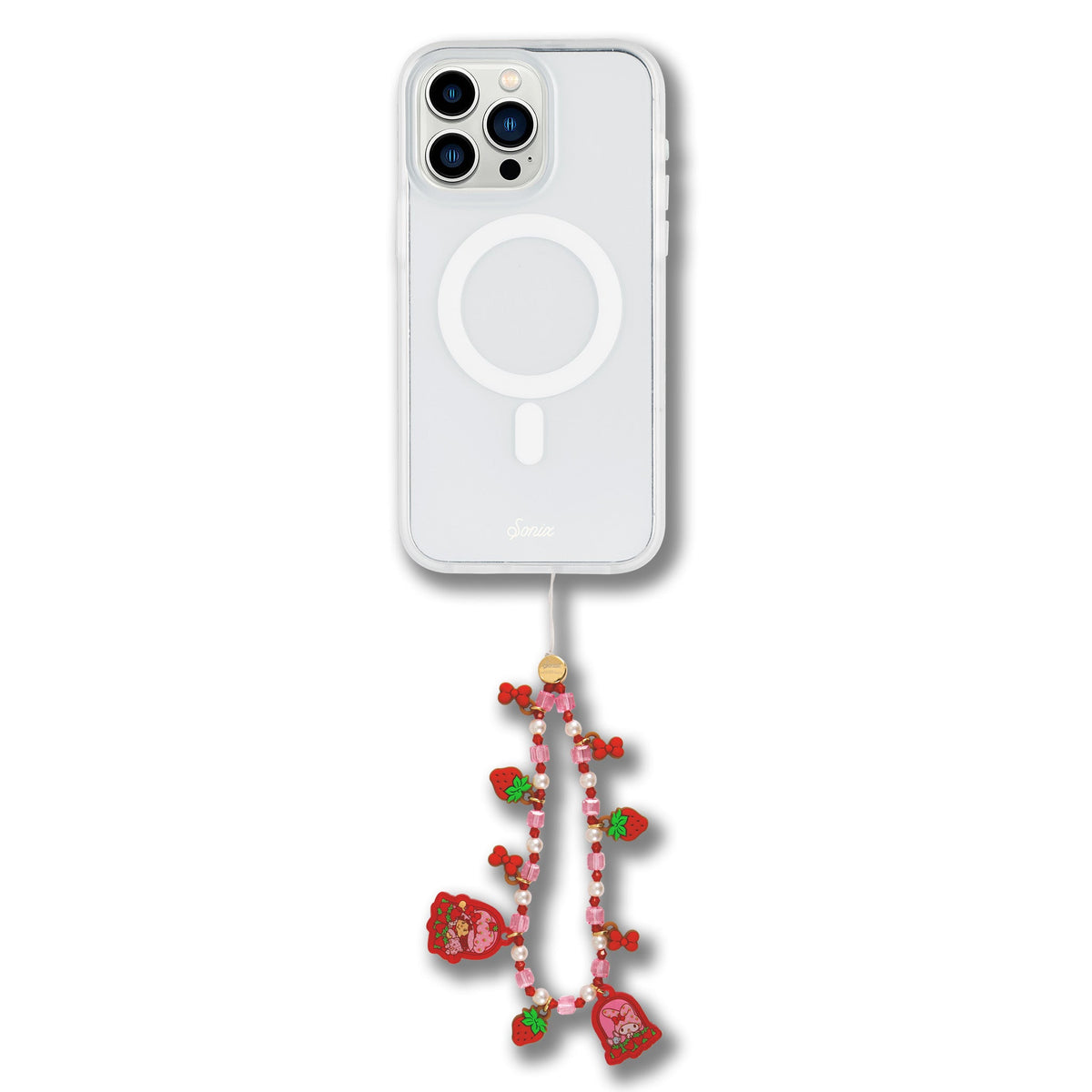 My Melody X Strawberry Shortcake Phone Beaded Wristlet by Sonix