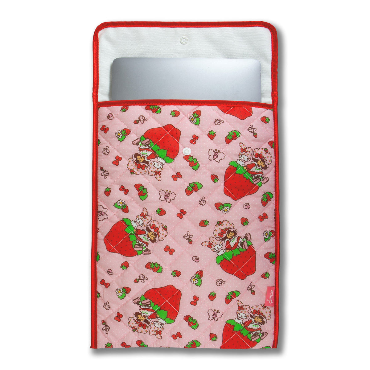 My Melody X Strawberry Shortcake Quilted Laptop Sleeve by Sonix