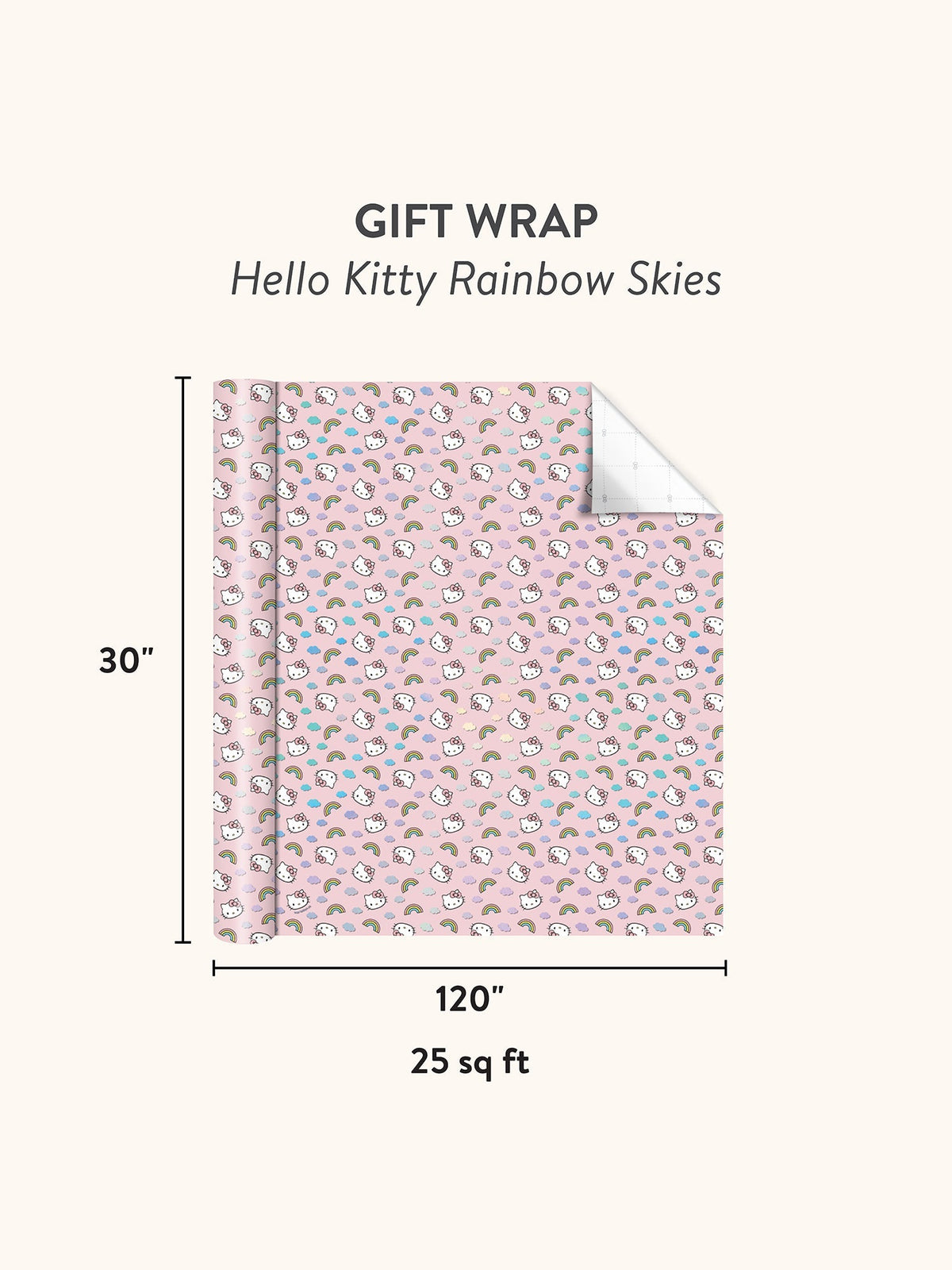 Hello Kitty Rainbow Skies Foil Gift Wrap Paper