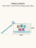 Hello Kitty And Friends College Letters Blue Pencil Pouch by Studio Oh