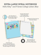 Hello Kitty And Friends College Letters Blue XL Spiral Notebook by Studio Oh
