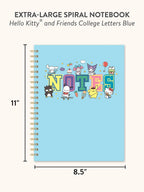 Hello Kitty And Friends College Letters Blue XL Spiral Notebook by Studio Oh