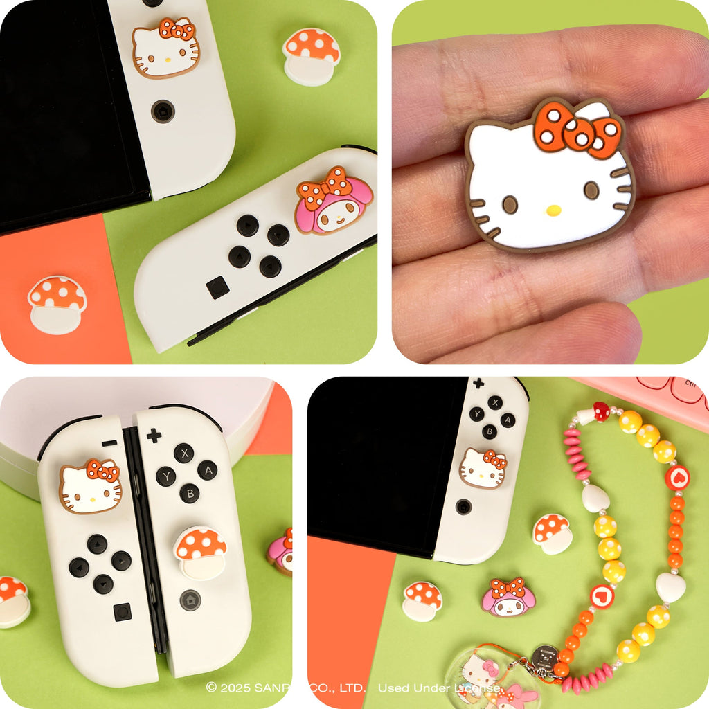 Hello Kitty And My Melody Mushroom Nintendo Switch Grip Caps