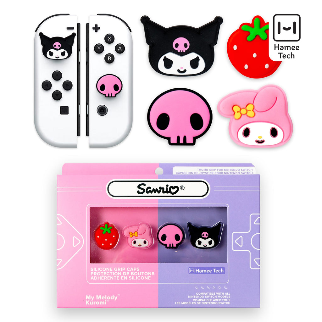 Hello Kitty and Friends Nintendo Switch Grip Caps (Kuromi + My Melody)