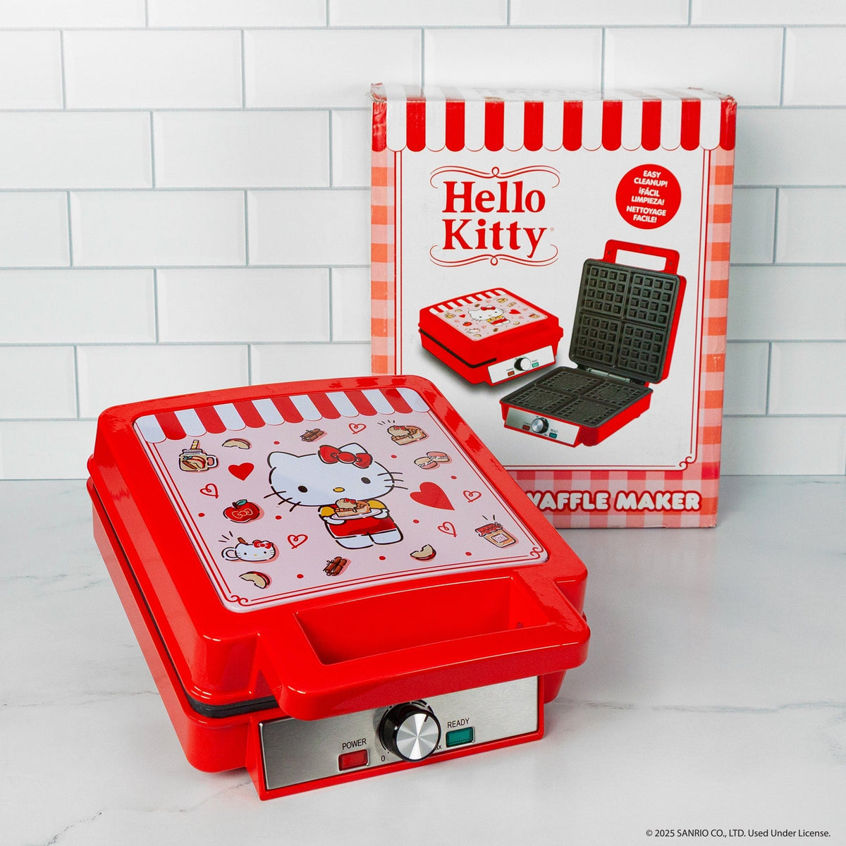 Hello Kitty Red Deluxe Adjustable Browning Waffle Maker