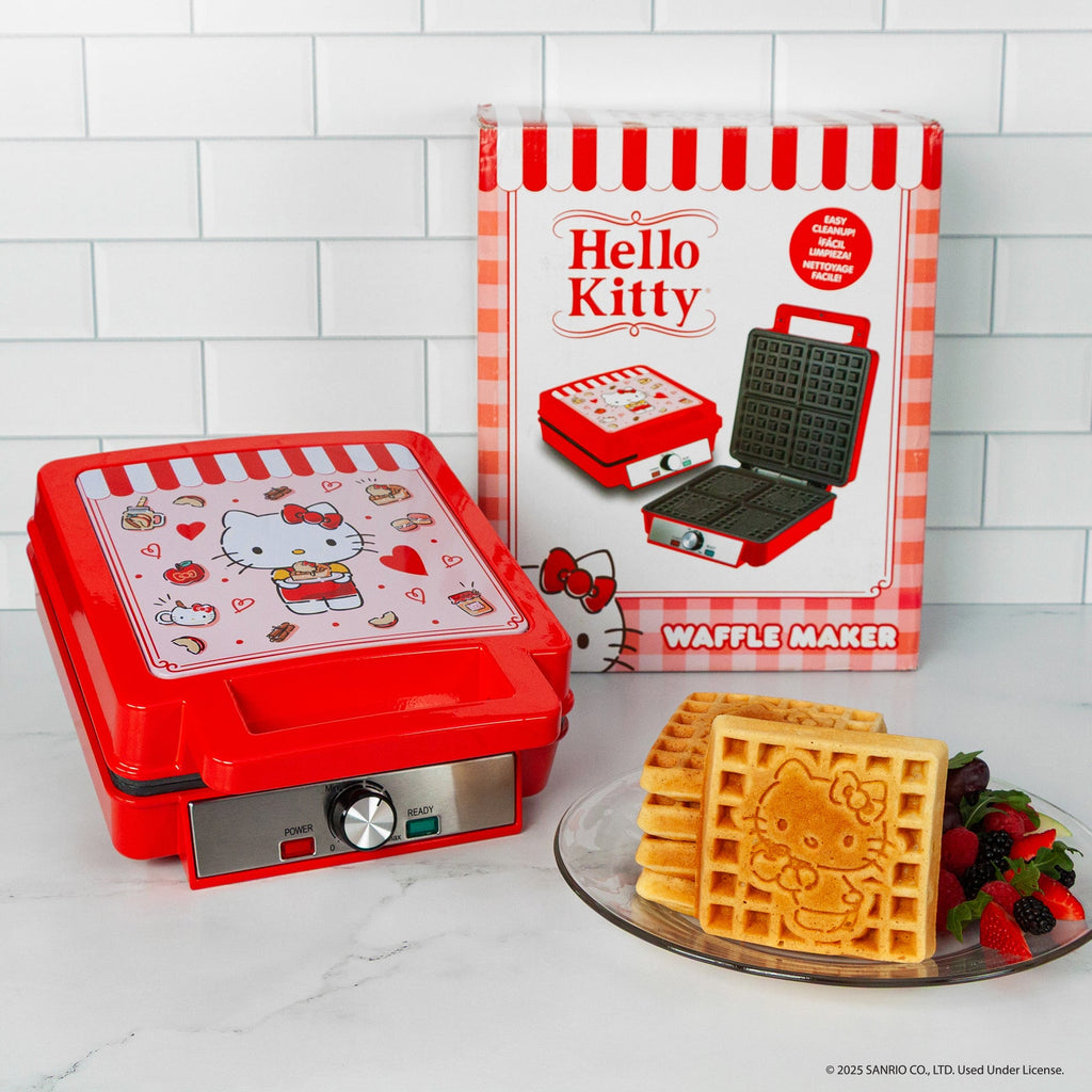 Hello Kitty Red Deluxe Adjustable Browning Waffle Maker