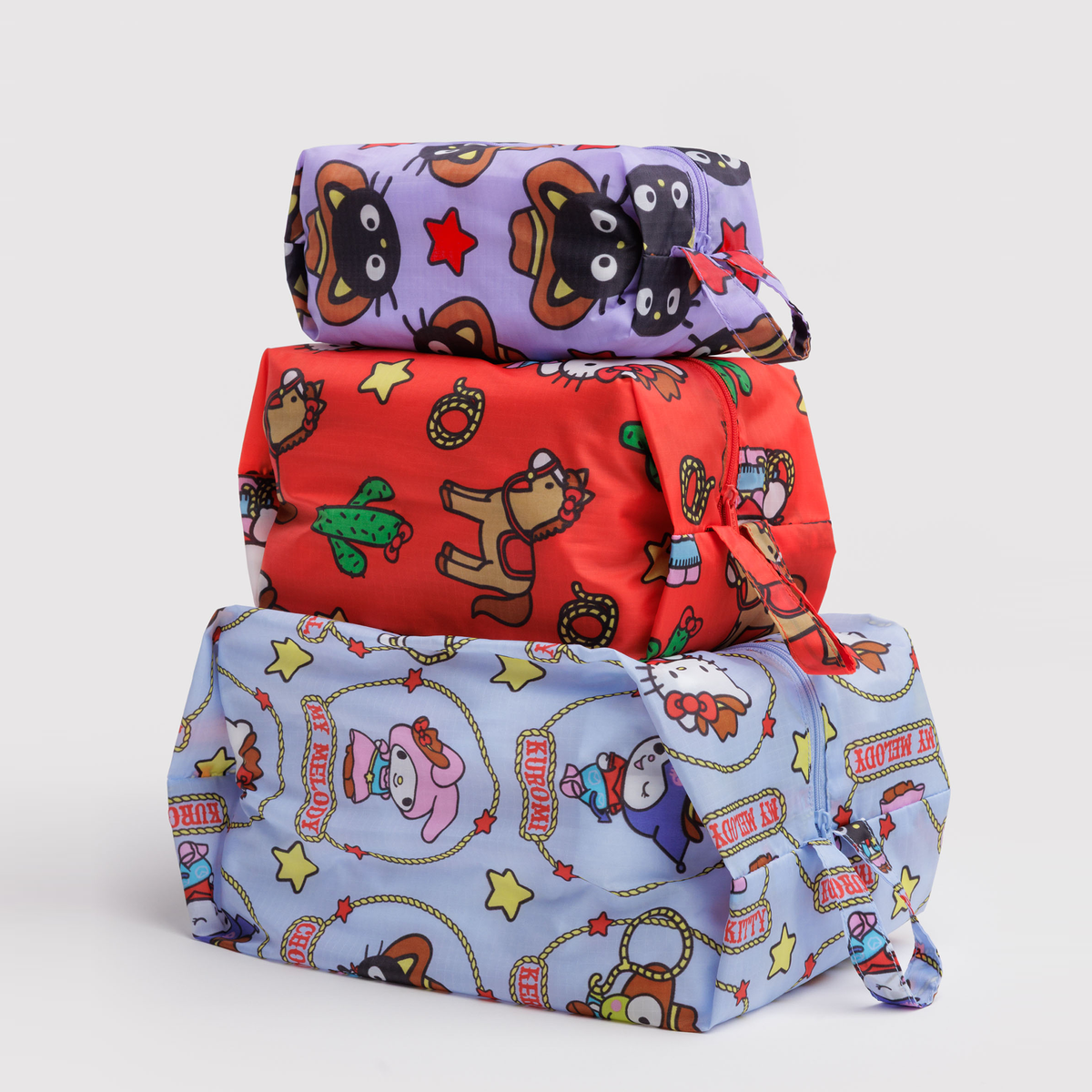 Hello Kitty and Friends x Baggu 3-pc Zipper Pouch Set (Western)