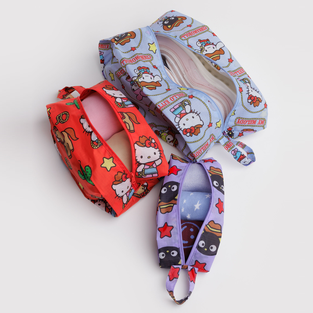 Hello Kitty and Friends Baggu Western 3 Piece Zipper Pouch Set