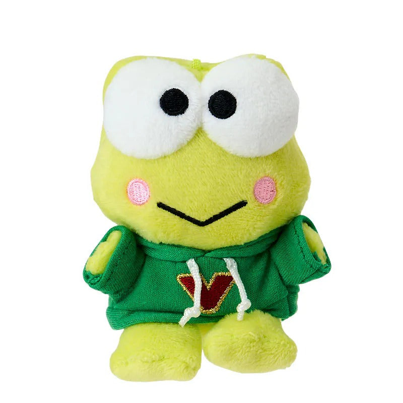 Keroppi Hapidanbui Plush Mascot Keychain With Acrylic Charm