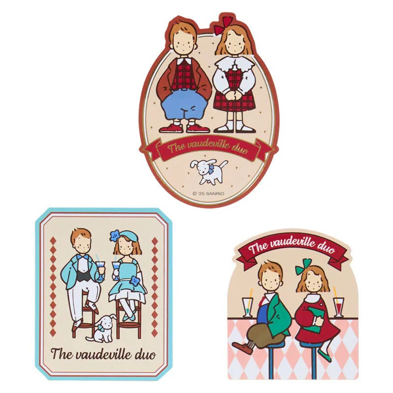 The Vaudeville Duo 16-Piece Sticker Set, Friendly Pair Series