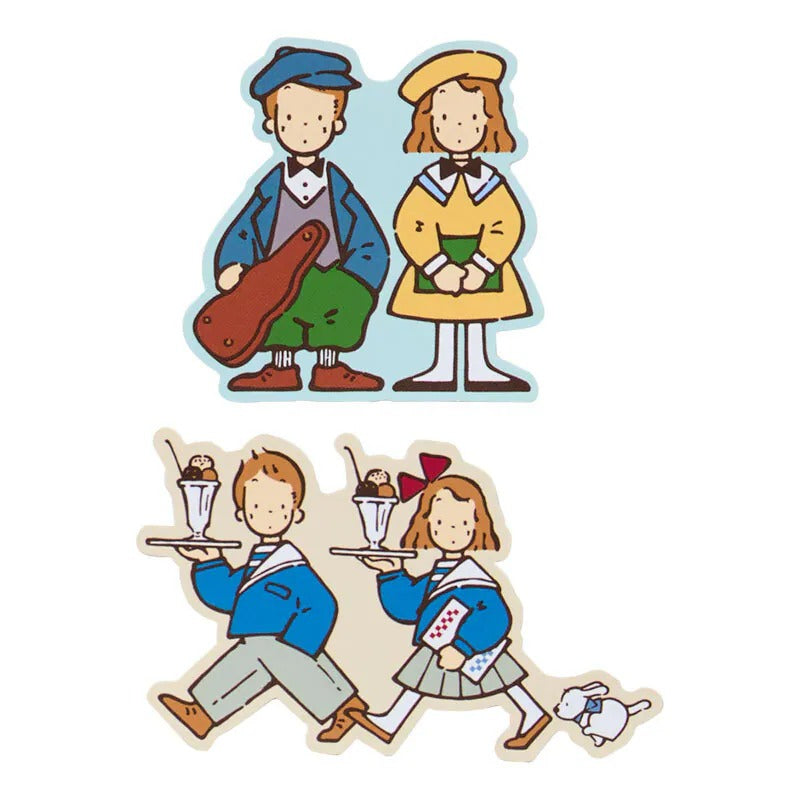 The Vaudeville Duo 16-Piece Sticker Set, Friendly Pair Series