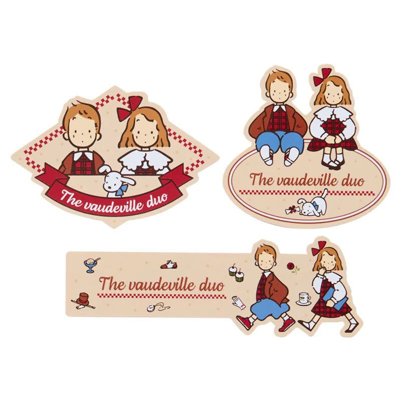 The Vaudeville Duo 16-Piece Sticker Set, Friendly Pair Series