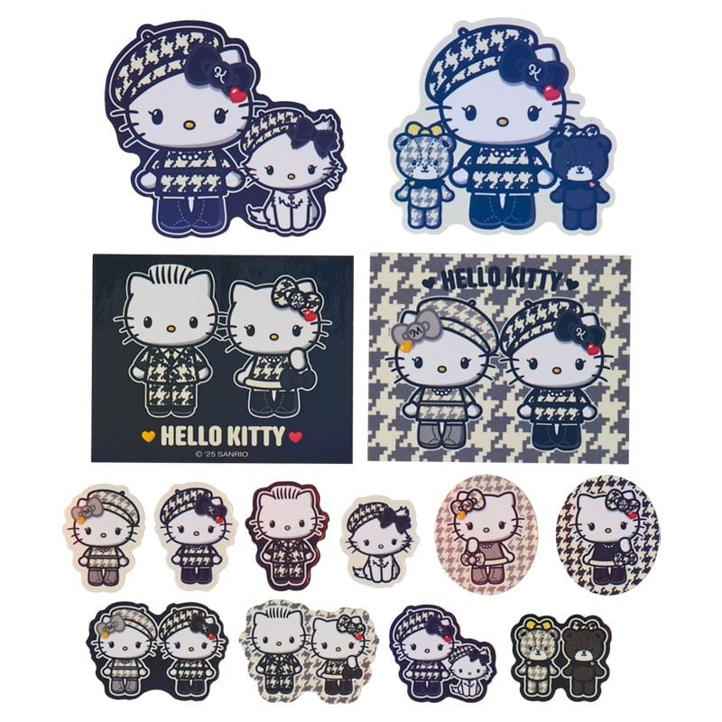 Hello Kitty Monochrome Birthday Twins 24 Piece Sticker Pack
