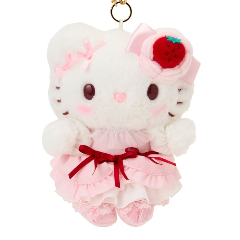 Hello Kitty Plush Mascot Bag Charm, Strawberry Whip Series