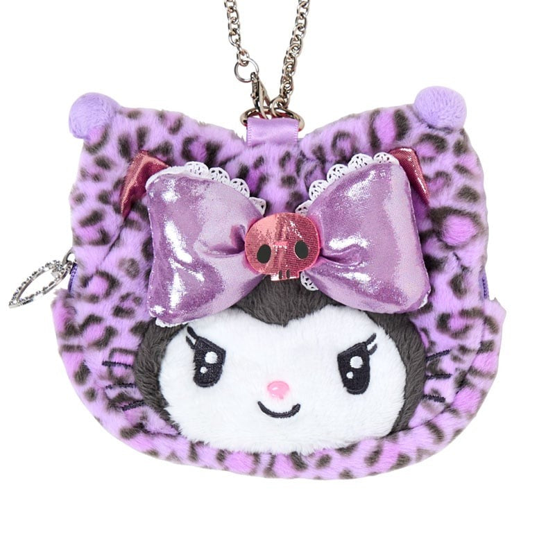 Kuromi Leopard Cat Plush Mini Pouch