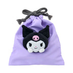 Kuromi Face Plush Drawstring Travel Pouch