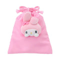 My Melody Face Plush Drawstring Travel Pouch